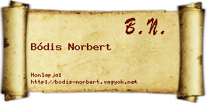 Bódis Norbert névjegykártya